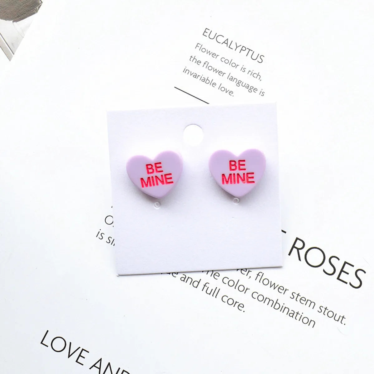 1 Pair Simple Style Heart Shape Arylic Women'S Ear Studs