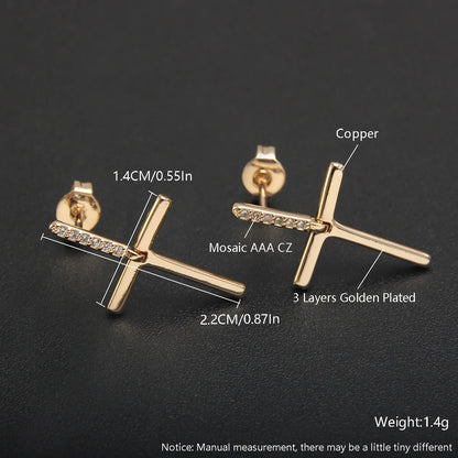 1 Pair Simple Style Heart Shape Bow Knot Plating Copper Zircon 18K Gold Plated Gold Plated Ear Studs