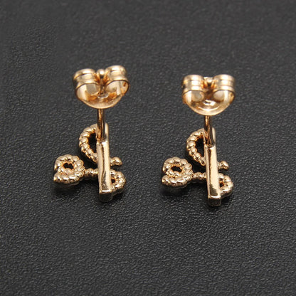 1 Pair Simple Style Heart Shape Bow Knot Plating Copper Zircon 18K Gold Plated Gold Plated Ear Studs