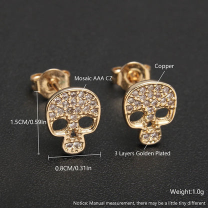 1 Pair Simple Style Heart Shape Bow Knot Plating Copper Zircon 18K Gold Plated Gold Plated Ear Studs