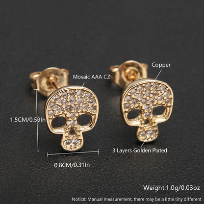 1 Pair Simple Style Heart Shape Bow Knot Plating Copper Zircon 18K Gold Plated Gold Plated Ear Studs