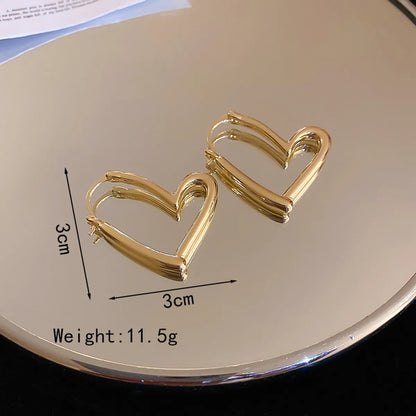 1 Pair Simple Style Heart Shape Copper Ear Clip