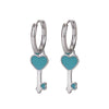 1 Pair Simple Style Heart Shape Copper Enamel Drop Earrings