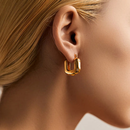 1 Pair Simple Style Heart Shape Copper Hoop Earrings