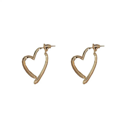 1 Pair Simple Style Heart Shape Copper Plating Ear Studs