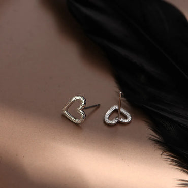 1 Pair Simple Style Heart Shape Copper Plating Ear Studs