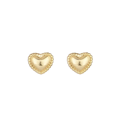 1 Pair Simple Style Heart Shape Copper Plating Gold Plated Ear Studs