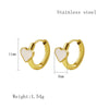 1 Pair Simple Style Heart Shape Enamel Plating 304 Stainless Steel 18K Gold Plated Earrings