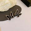 1 Pair Simple Style Heart Shape Flower Bow Knot Inlay Alloy Rhinestones Drop Earrings