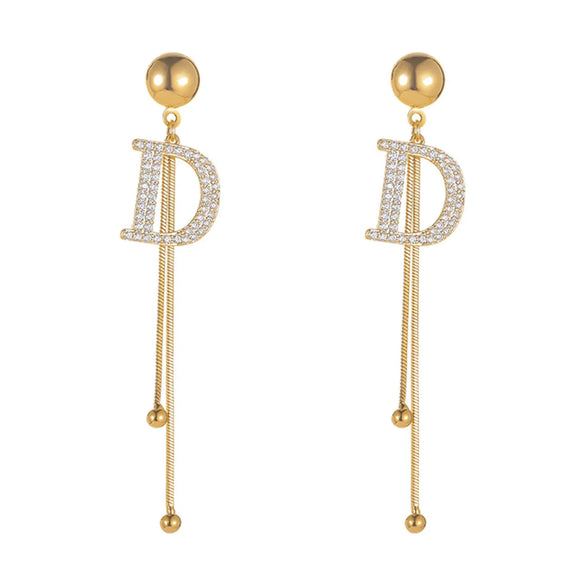 1 Pair Simple Style Heart Shape Inlay Alloy Rhinestones Drop Earrings