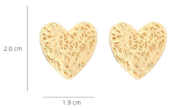 1 Pair Simple Style Heart Shape Irregular Plating Alloy Ear Studs