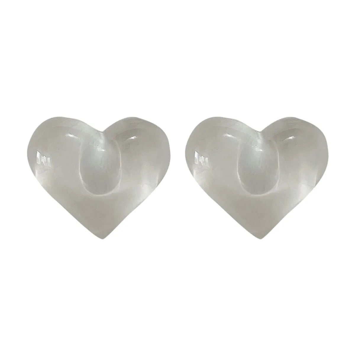 1 Pair Simple Style Heart Shape Patchwork Alloy Ear Studs