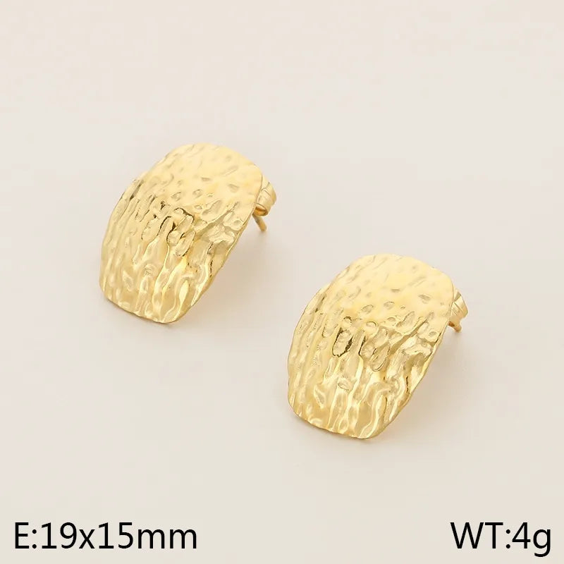 1 Pair Simple Style Heart Shape Plating 304 Stainless Steel 18K Gold Plated Ear Studs