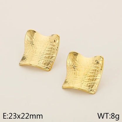 1 Pair Simple Style Heart Shape Plating 304 Stainless Steel 18K Gold Plated Ear Studs