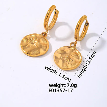 1 Pair Simple Style Heart Shape Plating 304 Stainless Steel Copper Gold Plated Drop Earrings