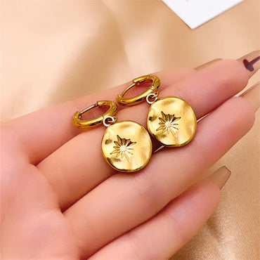 1 Pair Simple Style Heart Shape Plating 304 Stainless Steel Copper Gold Plated Drop Earrings