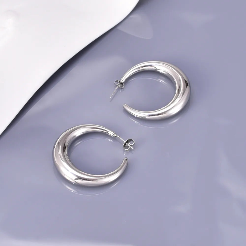 1 Pair Simple Style Heart Shape Plating 304 Stainless Steel Titanium Steel 18K Gold Plated Ear Studs