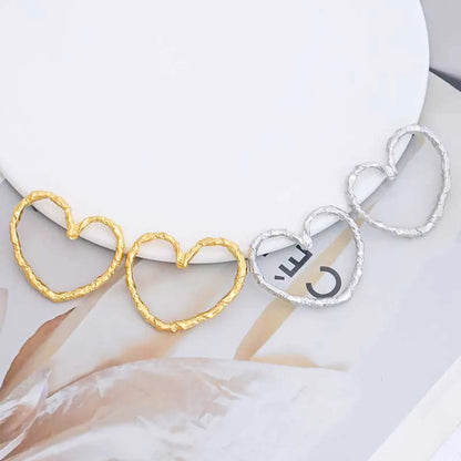 1 Pair Simple Style Heart Shape Plating Alloy Ear Studs