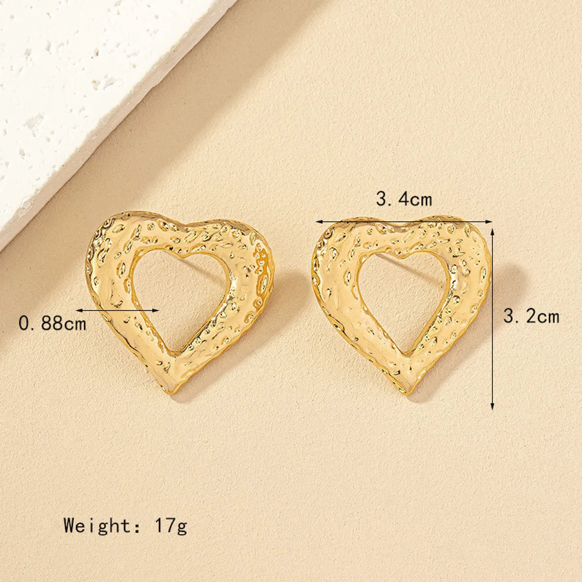 1 Pair Simple Style Heart Shape Plating Alloy Earrings