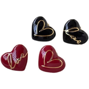 1 Pair Simple Style Heart Shape Plating Alloy Gold Plated Ear Studs