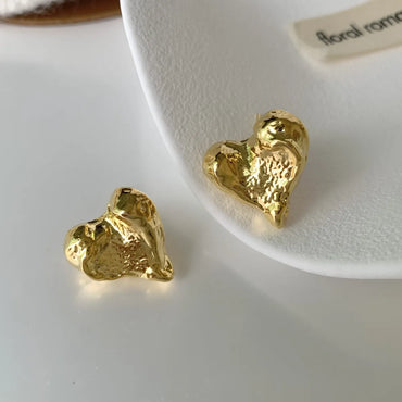 1 Pair Simple Style Heart Shape Plating Copper 18K Gold Plated Ear Studs