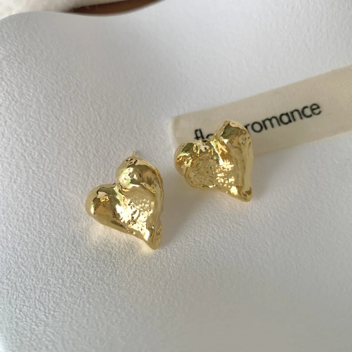 1 Pair Simple Style Heart Shape Plating Copper 18K Gold Plated Ear Studs