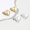 1 Pair Simple Style Heart Shape Plating Copper 18k Gold Plated White Gold Plated Earrings