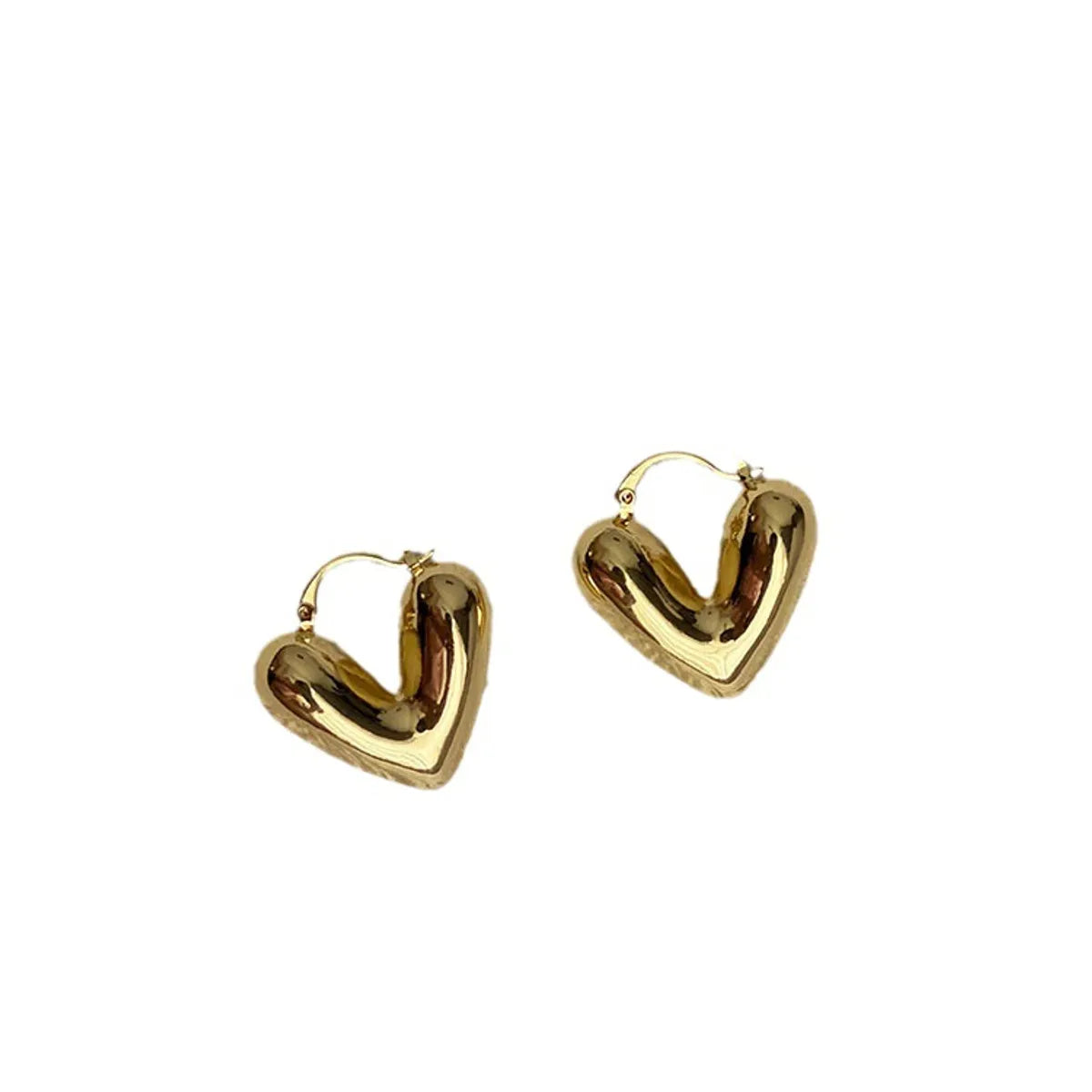 1 Pair Simple Style Heart Shape Plating Copper Earrings