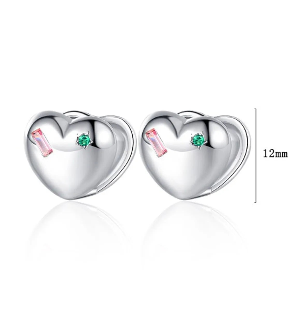 1 Pair Simple Style Heart Shape Plating Copper White Gold Plated Ear Studs