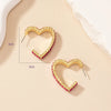1 Pair Simple Style Heart Shape Plating Inlay Alloy Glass Gold Plated Ear Studs