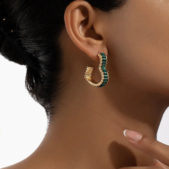 1 Pair Simple Style Heart Shape Plating Inlay Alloy Glass Gold Plated Ear Studs