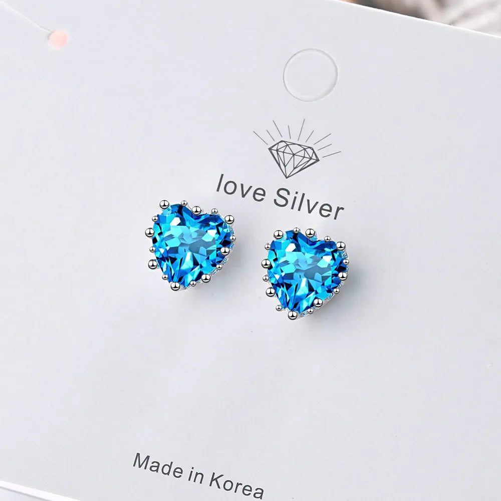 1 Pair Simple Style Heart Shape Plating Inlay Copper Zircon Ear Studs