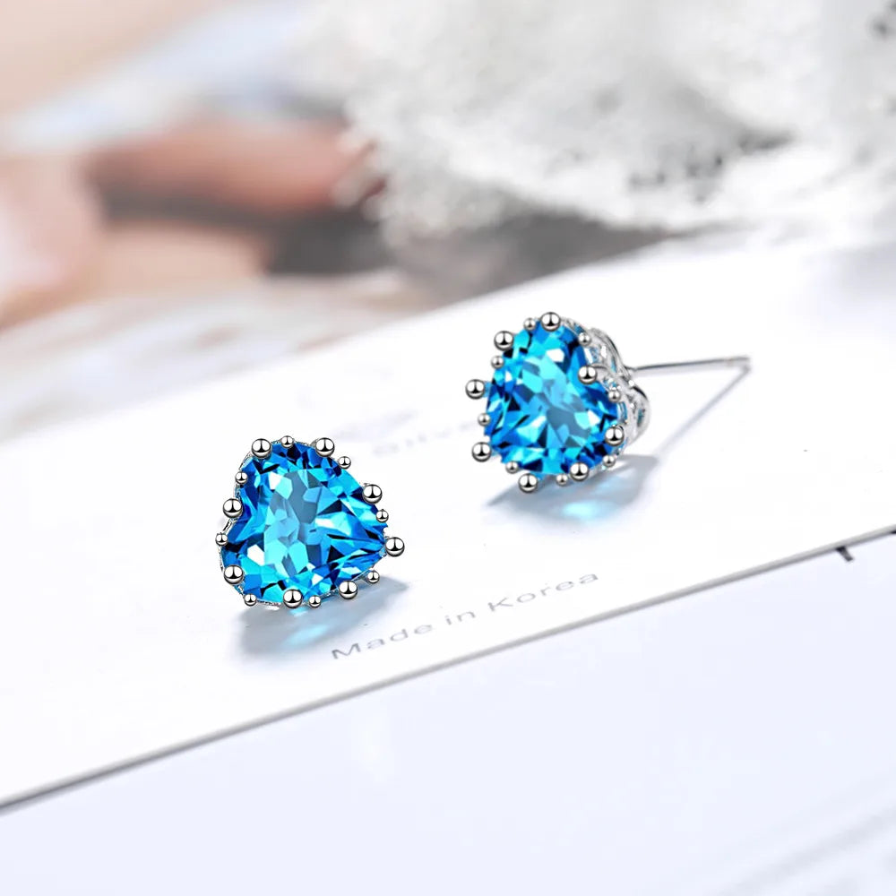 1 Pair Simple Style Heart Shape Plating Inlay Copper Zircon Ear Studs