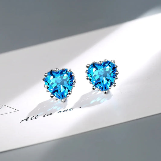 1 Pair Simple Style Heart Shape Plating Inlay Copper Zircon Ear Studs