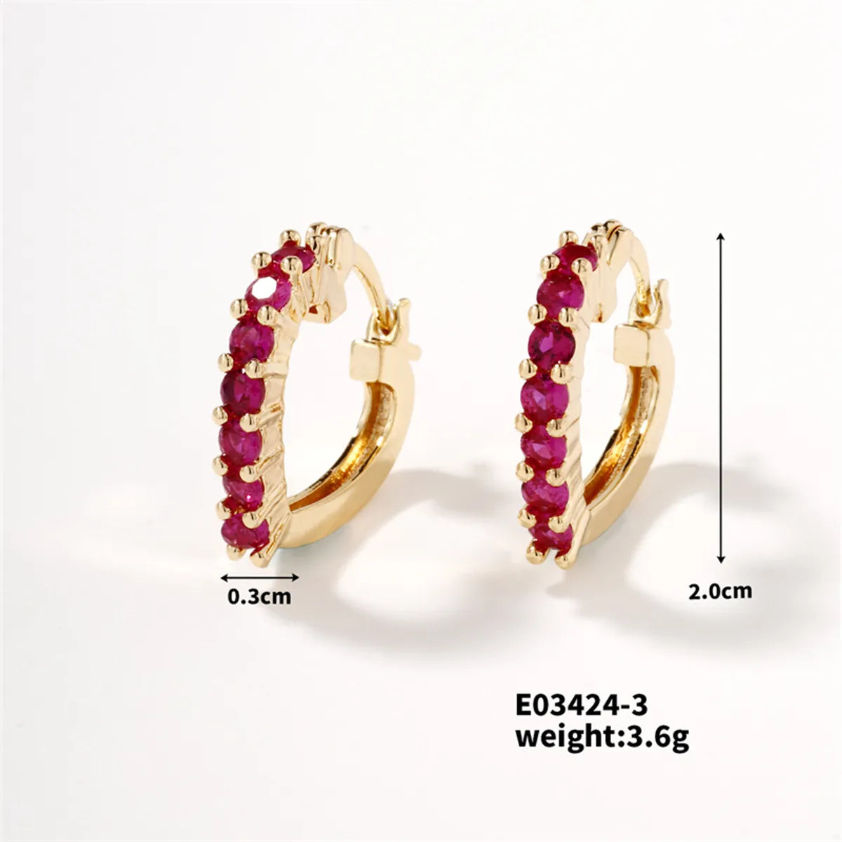 1 Pair Simple Style Heart Shape Plating Inlay Copper Zircon K Gold Plated Earrings