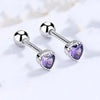 1 Pair Simple Style Heart Shape Plating Inlay Sterling Silver Zircon Ear Studs