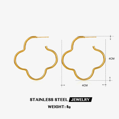 1 Pair Simple Style Heart Shape Plating 304 Stainless Steel 18K Gold Plated Earrings