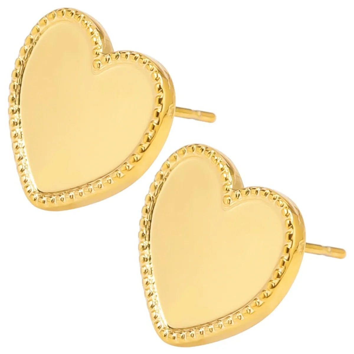 1 Pair Simple Style Heart Shape Plating Stainless Steel Ear Studs