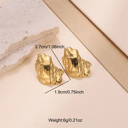 1 Pair Simple Style Heart Shape Plating Stainless Steel Gold Plated Ear Studs