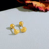 1 Pair Simple Style Heart Shape Plating Titanium Steel Gold Plated Ear Studs