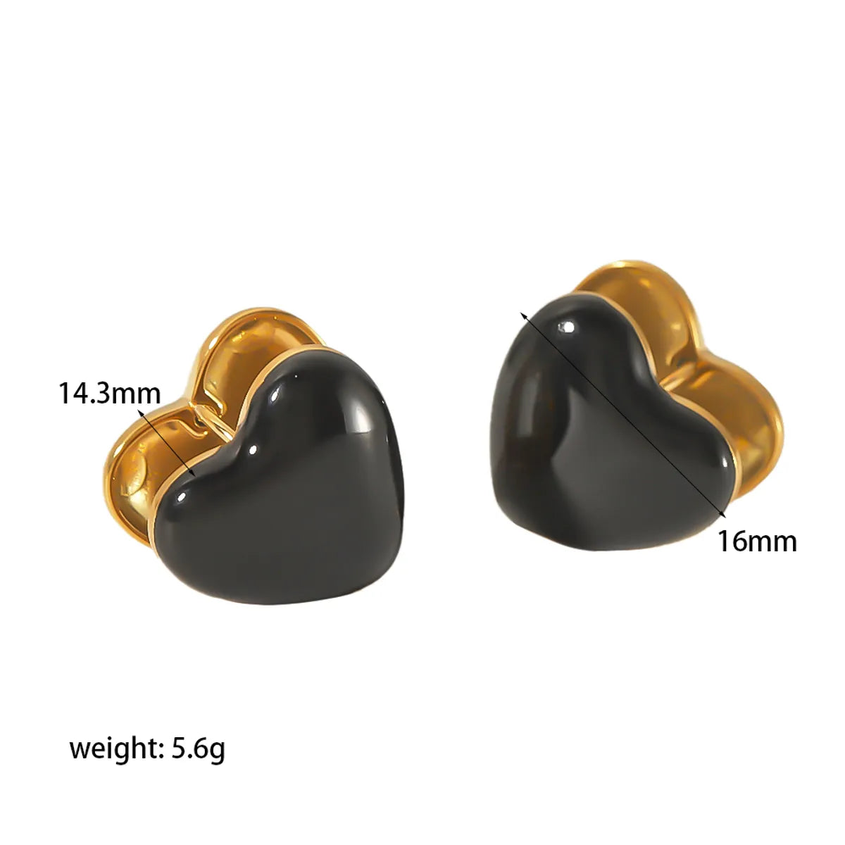 1 Pair Simple Style Heart Shape Polishing Plating Stainless Steel 18k Gold Plated Ear Studs