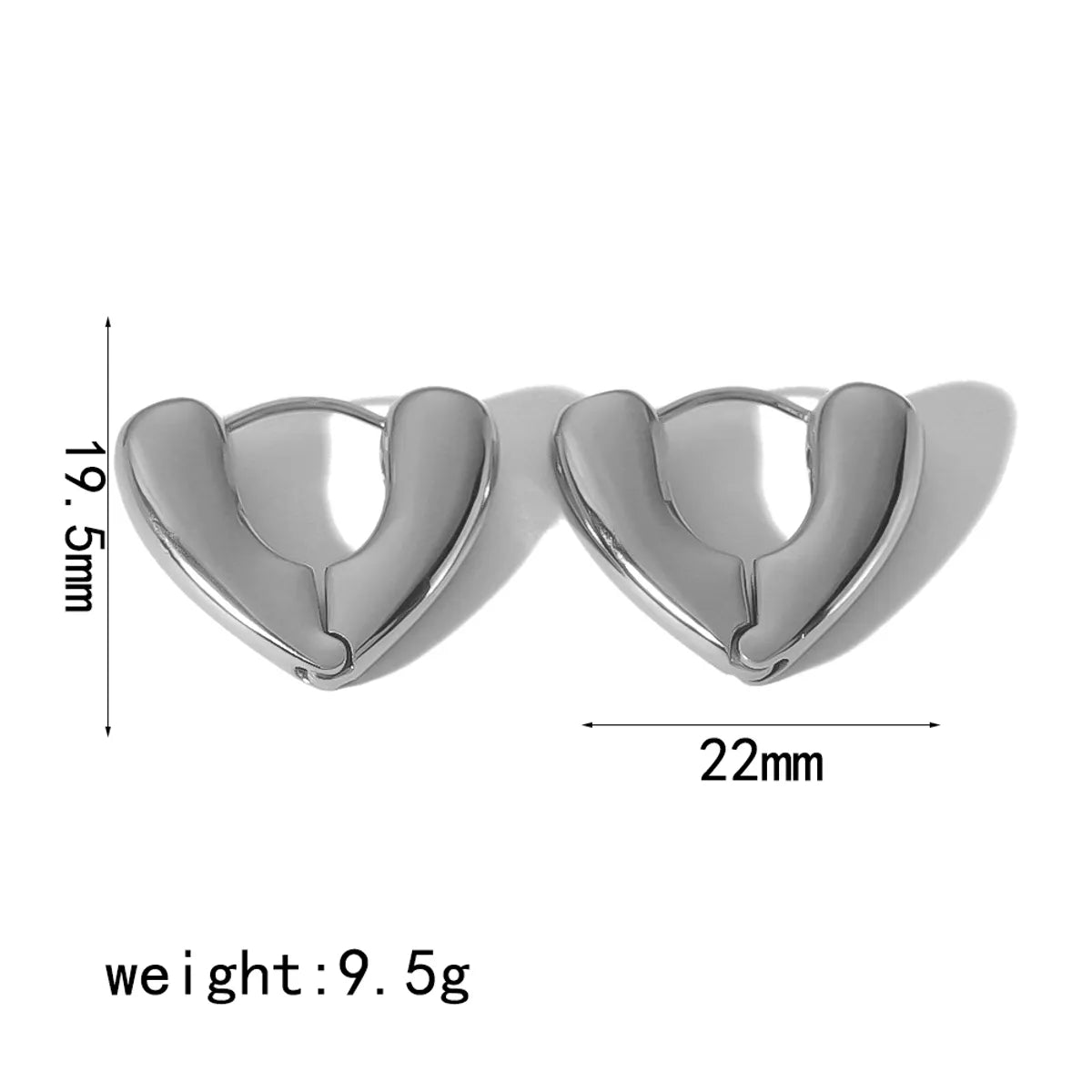 1 Pair Simple Style Heart Shape Polishing Plating Stainless Steel 18k Gold Plated Earrings