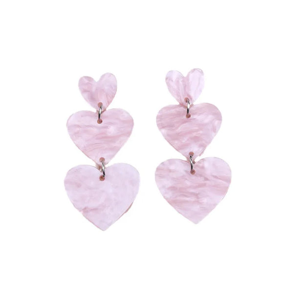 1 Pair Simple Style Heart Shape Printing Arylic Drop Earrings