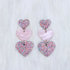 1 Pair Simple Style Heart Shape Printing Arylic Drop Earrings