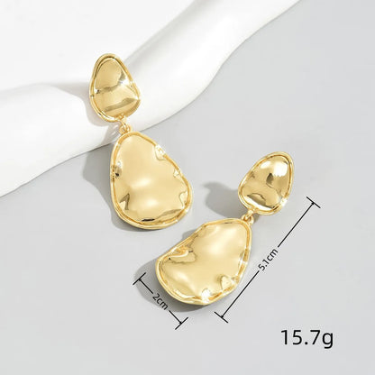 1 Pair Simple Style Heart Shape Solid Color Flower Alloy Iron Drop Earrings