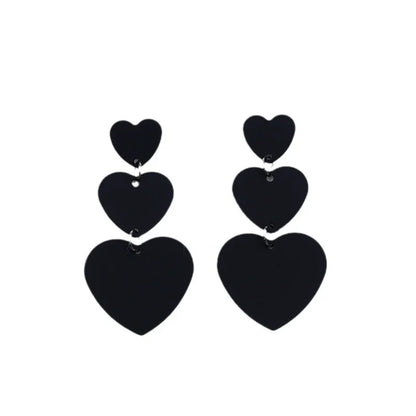 1 Pair Simple Style Heart Shape Spray Paint Alloy Drop Earrings