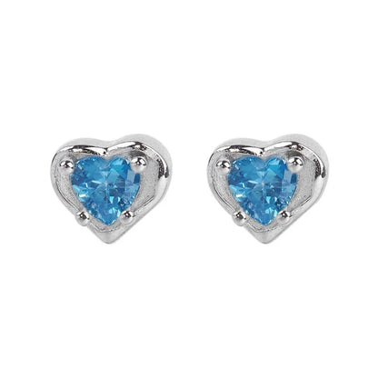 1 Pair Simple Style Heart Shape Plating Inlay Copper Zircon Ear Studs