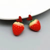 1 Pair Simple Style Heart Shape Strawberry Resin Metal Valentine'S Day Women'S Drop Earrings