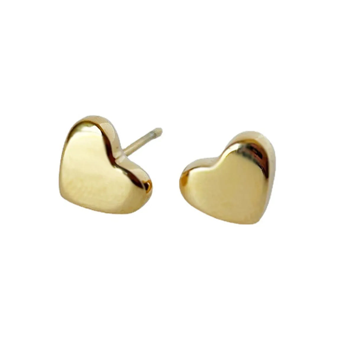 1 Pair Simple Style Heart Shape Titanium Steel 18K Gold Plated Ear Studs