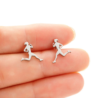 1 Pair Simple Style Human Plating Stainless Steel 18K Gold Plated Ear Studs